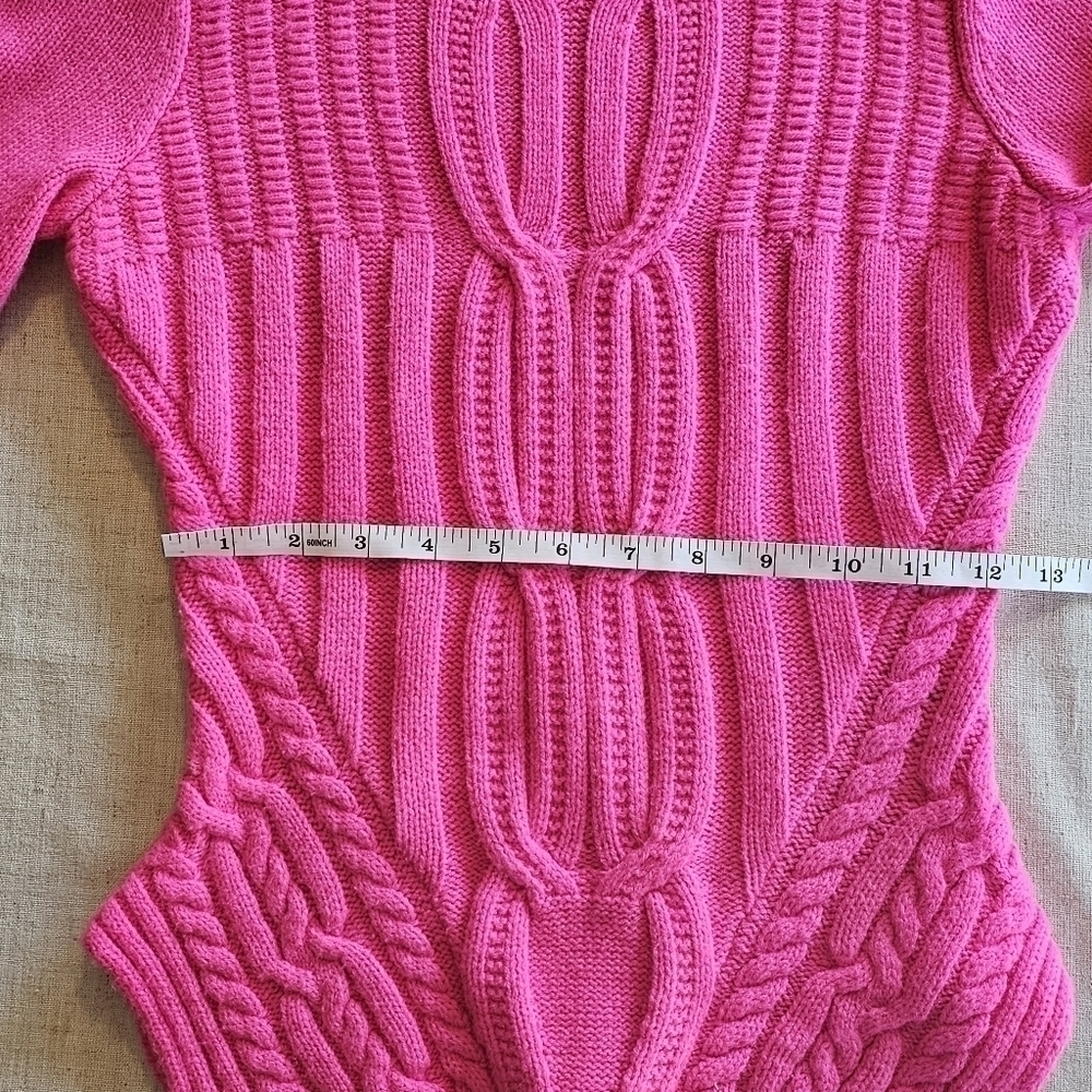 Ted Baker Daisuma Cable Knit Sweater Hot Pink Size 2 - Picture 12 of 16